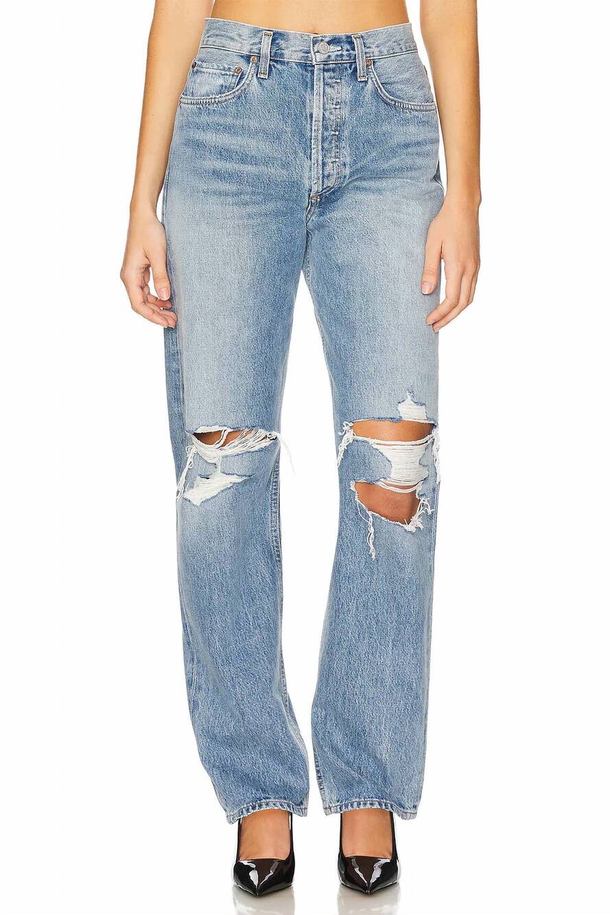 NEW AGOLDE kelly high rise relaxed straight jeans in backdrop